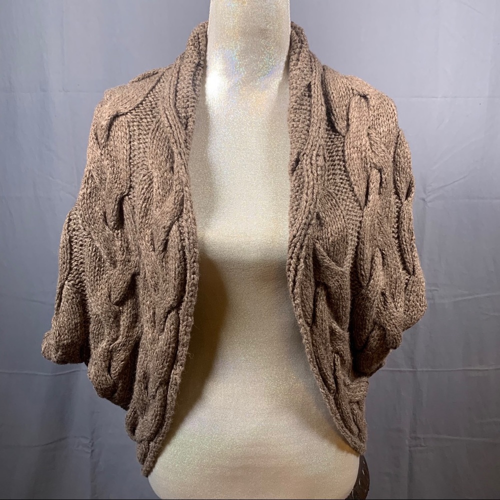Gossip Girl Brown Cable Knit Shrug Sweater (S)